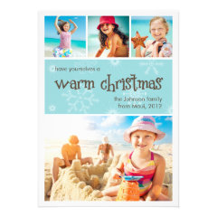 Warm Christmas 4 Photo Holiday Card