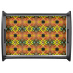 Warm Fall Colors Abstract Seamless Pattern Serving Tray