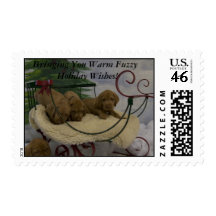 Warm Fuzzy Holiday Postage Stamps
