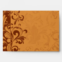 Warm Golden Autumn Swirl Envelopes