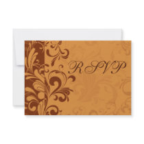Warm Golden Autumn Swirl Personalized Announcement