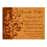 Warm Golden Autumn Swirl Post Cards