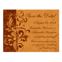 Warm Golden Autumn Swirl Post Cards
