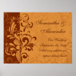 Warm Golden Autumn Swirl Posters