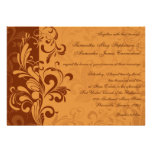 Warm Golden Autumn Swirl Wedding Invitations