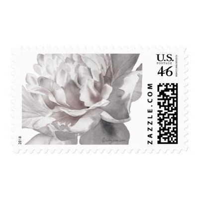 Warm Gray Peony Wedding Postage