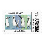 Warm Heart Blue Feet Cartoon Postage