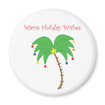 "Warm Holiday Wishes" Palm Tree magnet by tropicparadise "Warm Holiday Wishes" Palm Tree magnet