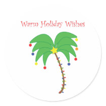 "Warm Holiday Wishes" Palm Tree stickers