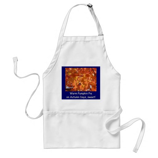 Warm Pumpkin Pie Autumn Days sweet apron Leaves
