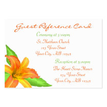 Warm Summer Flower Wedding Guest Reference Cards Business Card