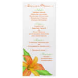 Warm Summer Flower Wedding Reception Menus rack cards