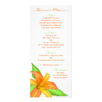 Warm Summer Flower Wedding Reception Menus Custom Rack Card