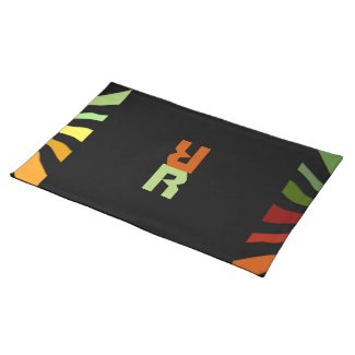 Warm Sunburst Monogrammed (Woven Cotton Placemat)