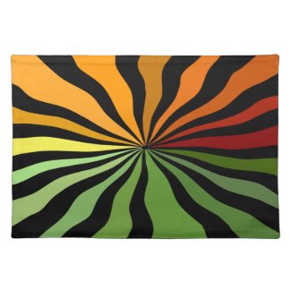 Warm Sunburst (Woven Cotton Placemat)