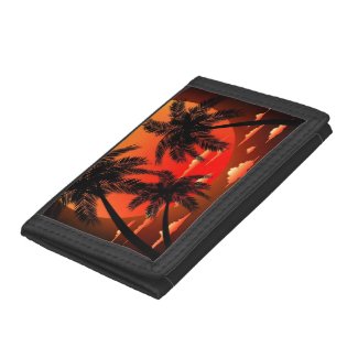 Warm Topical Sunset and Palm Trees wallet