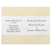 Warm Vanilla Sweet Floral Wedding Programs Full Color Flyer
