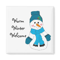 Warm Winter Welcome magnets by seashell2 Warm Winter Welcome magnets
