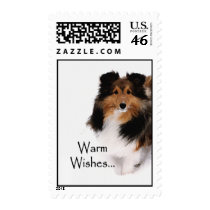 Warm Wishes Sheltie Stamp