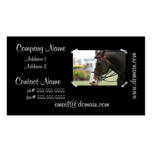 Warmblood Horse Business Card (front side)
