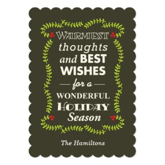 Warmest thoughts & best wishes holiday cards
