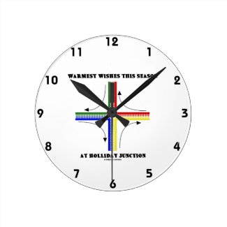 Warmest Wishes This Season At Holliday Junction Round Wallclock