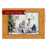Warmest Wishes Wood Frame Folded Holiday Card