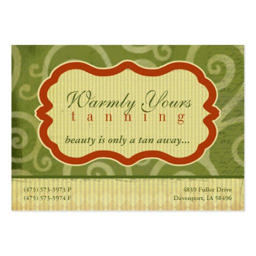 Warmly Yours [green] Chubby Business Cards
