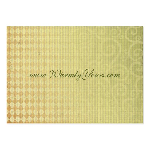 Warmly Yours [green] Chubby Business Cards (back side)