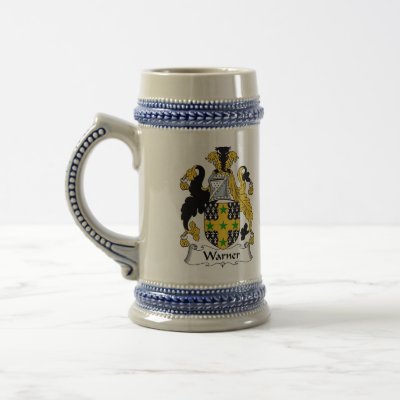 Warner Coat of Arms Stein - Family Crest Coffee Mugs by Coat_of_Arms_Steins
