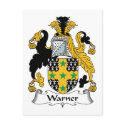 Warner Family Crest postcards by coatsofarms Warner Family Crest postcards