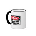 Warning ADDICTED TO THE NEEDLE Mug by warningsignshirts Warning ADDICTED TO THE NEEDLE Mug