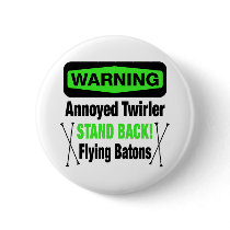 Warning Annoyed Twirler Green buttons by DanceTwirlObsessions Warning Annoyed Twirler Green buttons