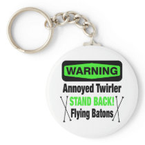 Warning Annoyed Twirler Green Key Chains