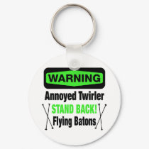 Warning Annoyed Twirler Green keychains