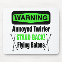 Warning Annoyed Twirler Green Mouse Mat
