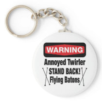 Warning Annoyed Twirler Red Key Chains