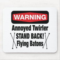 Warning Annoyed Twirler Red Mouse Pads