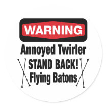 Warning Annoyed Twirler Red Stickers
