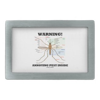 Warning! Annoying Pest Inside (Mosquito Anatomy) Belt Buckles