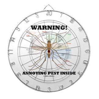 Warning! Annoying Pest Inside (Mosquito Anatomy) Dartboards