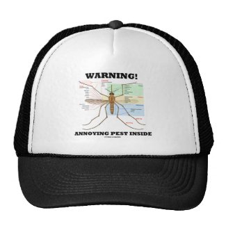 Warning! Annoying Pest Inside (Mosquito Anatomy) Mesh Hat