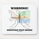 Warning! Annoying Pest Inside (Mosquito Anatomy) Mousepad