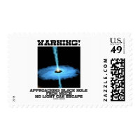 Warning! Approaching Black Hole No Light Escape Postage Stamps