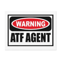 Warning ATF AGENT Postcard