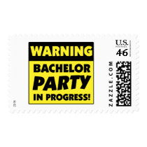 Warning Bachelor Party In Progress postage by bridalboutique Warning Bachelor Party In Progress postage