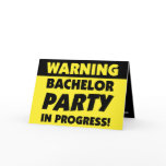Warning Bachelor Party Invitation Greeting Card