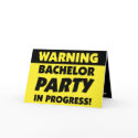 Warning Bachelor Party Invitation cards