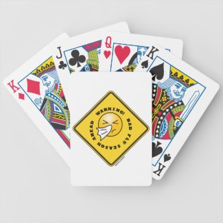 Warning! Bad Flu Season Ahead Yellow Diamond Sign Poker Deck