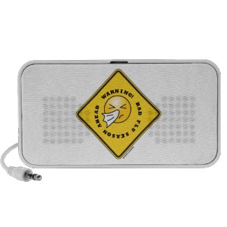 Warning! Bad Flu Season Ahead Yellow Diamond Sign Travelling Speaker